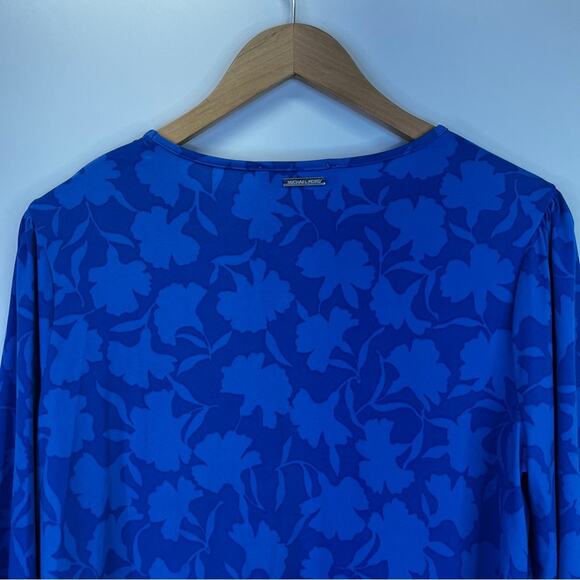 Michael Kors Shadow-Fleur Print Long-Sleeve Top grecian blue - PL - Picture 8 of 12